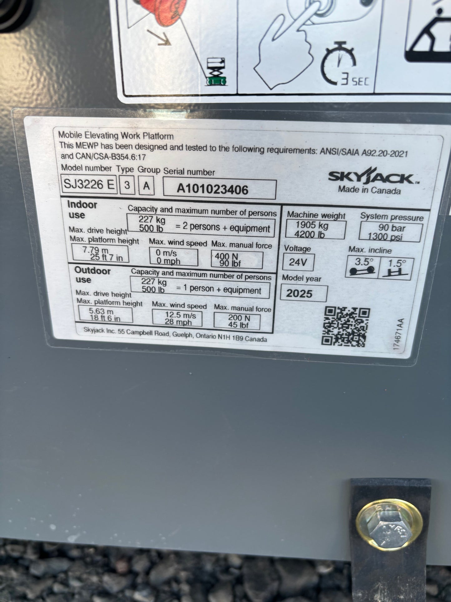 2025 New! -IN STOCK- Skyjack SJ3226 E (26') Scissor Lift (id.3406)