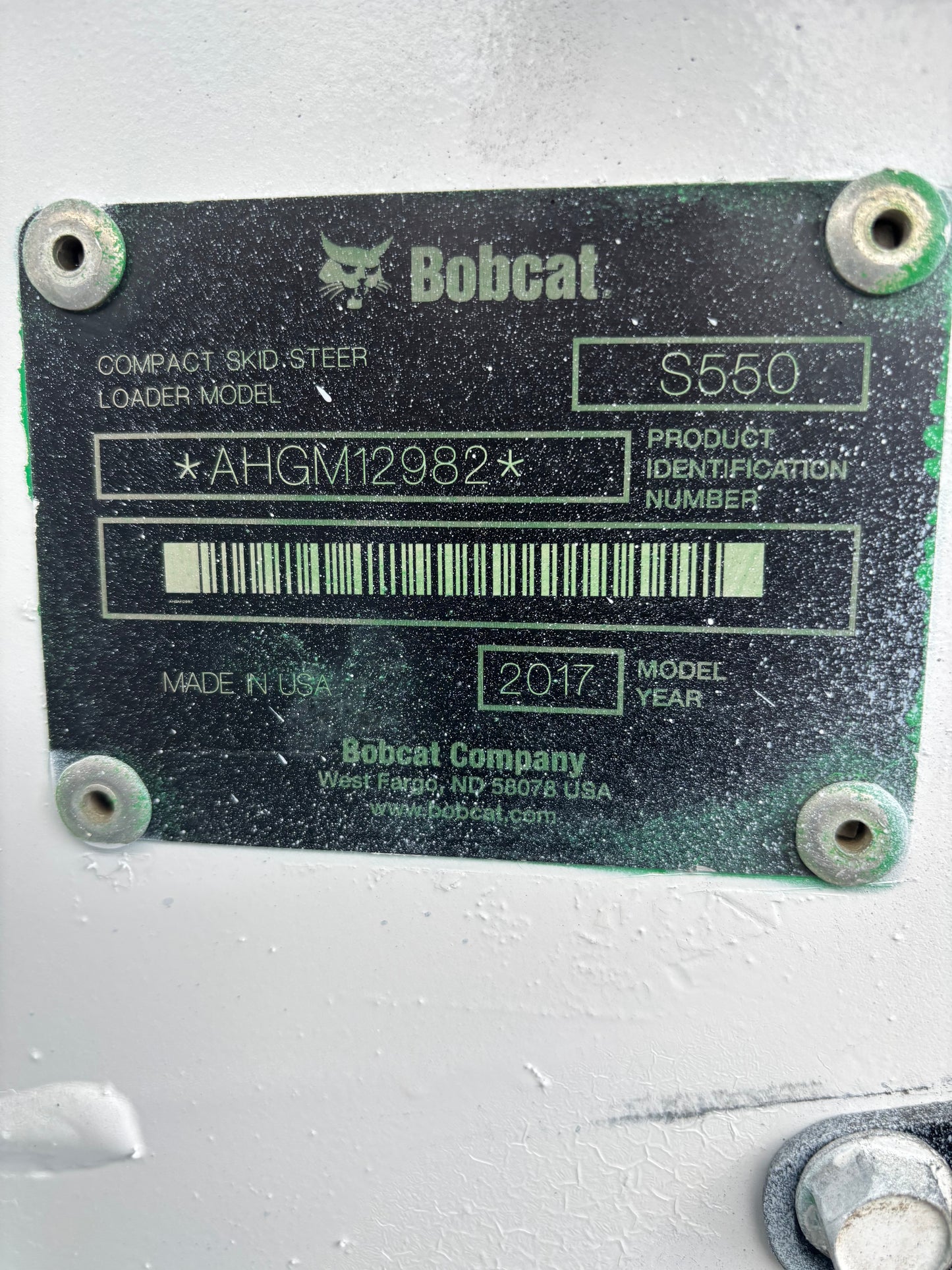 2017 Bobcat S550 Skid Steer -2324 Hrs- (id.2982)