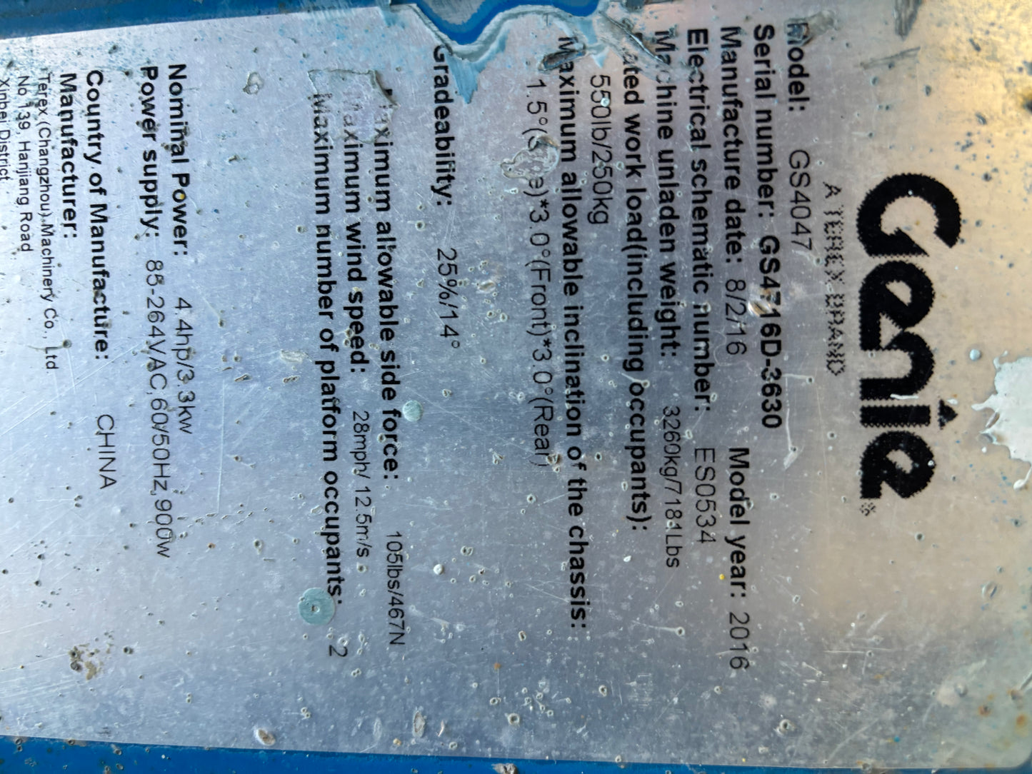 40' 2016 Genie GS 4047 -2 yr Warranty- Scissor Lift (Id.3630b)