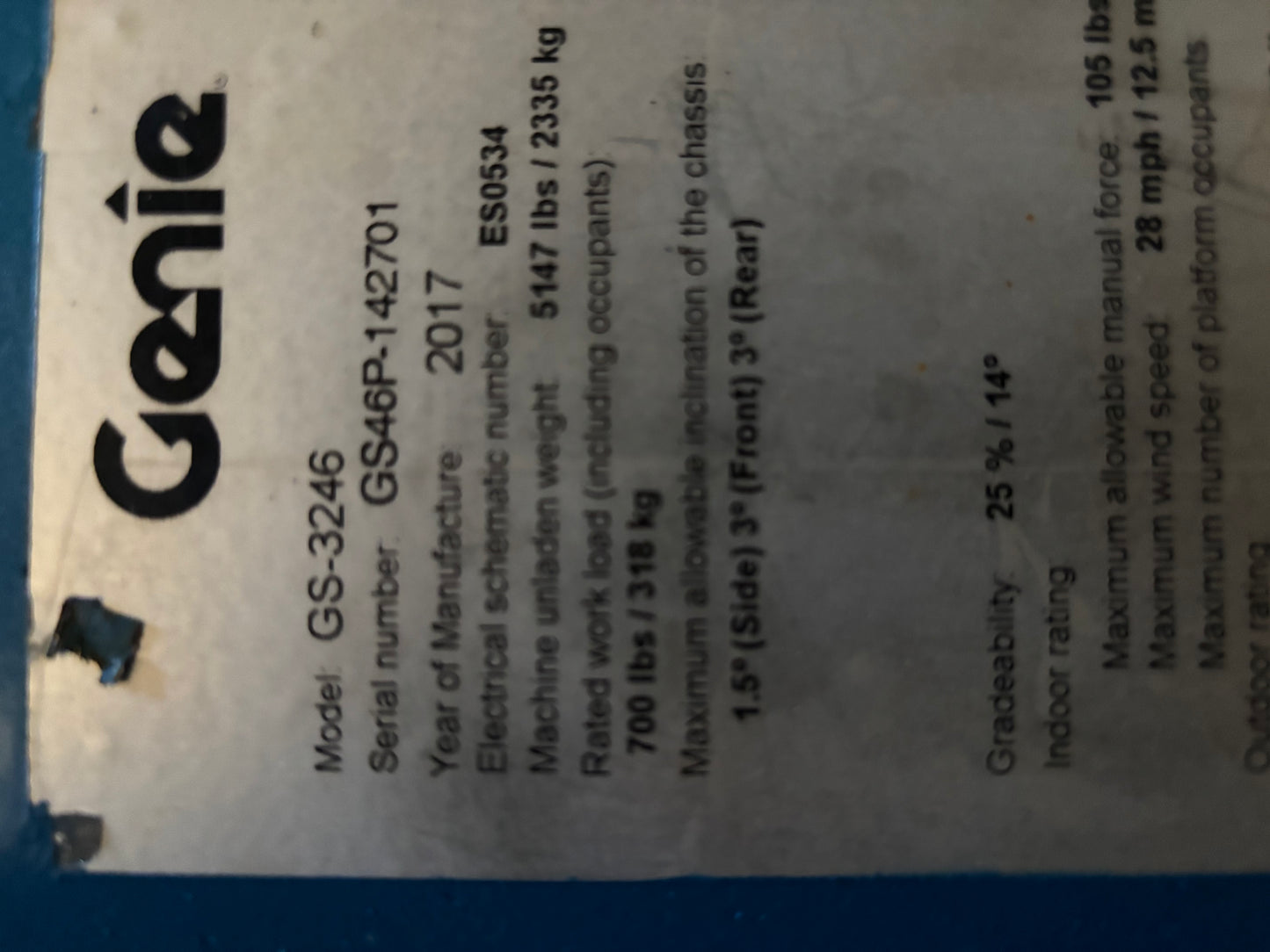 2017 Genie GS-3246 (32') -2 yr Warranty- Scissorlift (id.2701d)