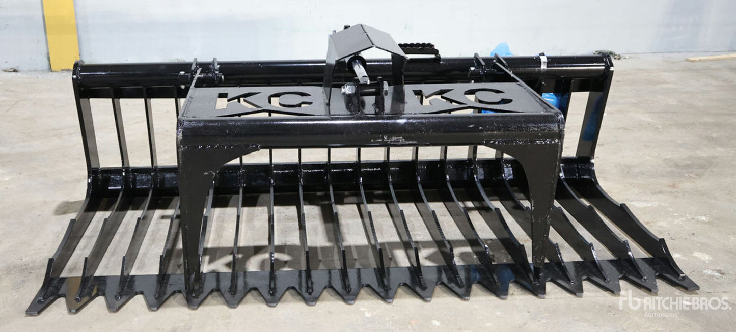 2025 Kit Containers QT-SG-S76-V3 76 in Skeleton Skid Steer Grapple Bucket