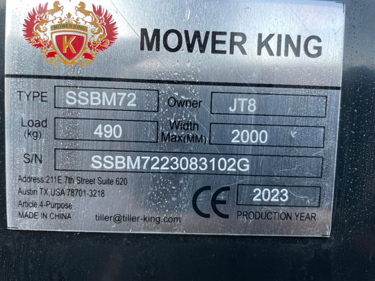 2023 New Mower King 72 Inch Skid Steer Broom