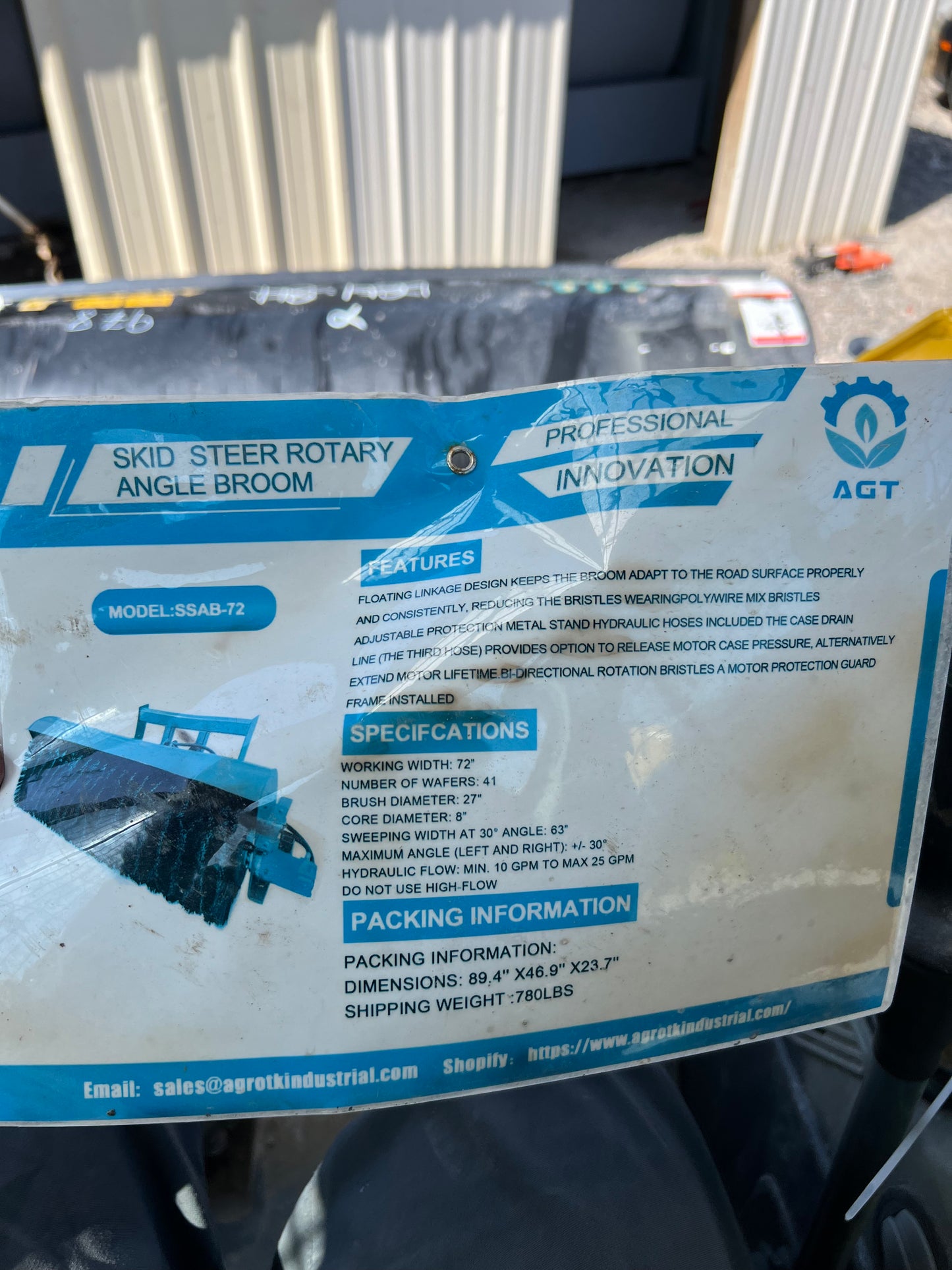 2025 Mower King SSAB72 72 in Skid Steer Sweeper Broom