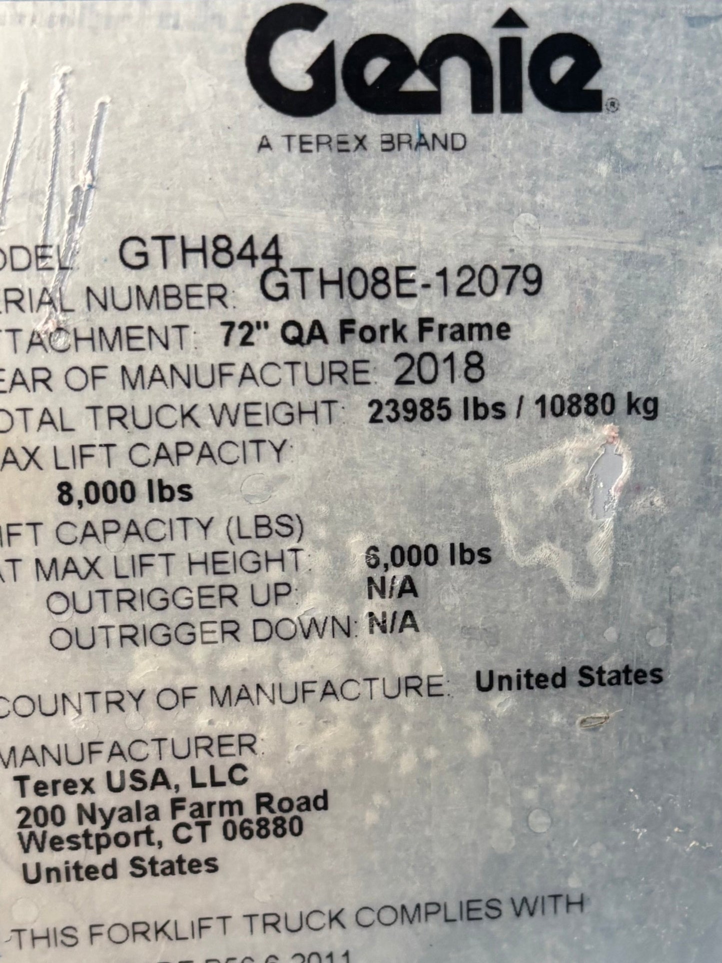 2018 Genie GTH-844 -Warranty- Forklift  *Hrs.1651* Telehandler (id.2079e)