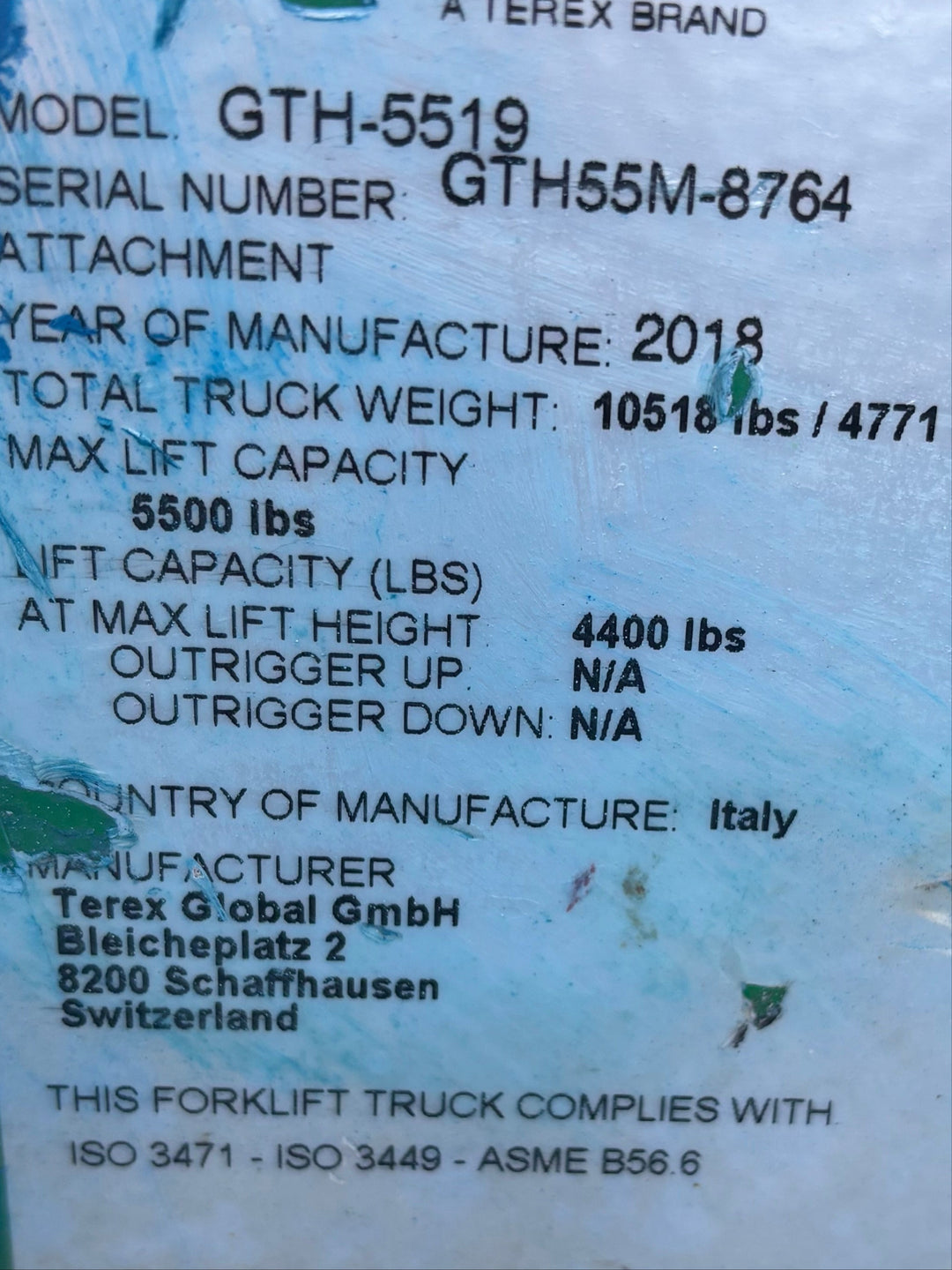 2018 Genie 5519 -Warranty- Forklift Telehandler (id.GTH55M-8764e)
