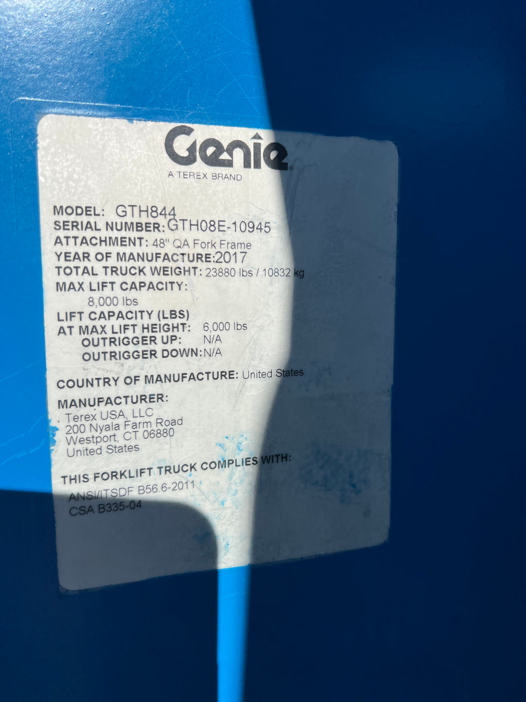 2017 Genie GTH-844 -Warranty- Forklift Telehandler (id.0945)