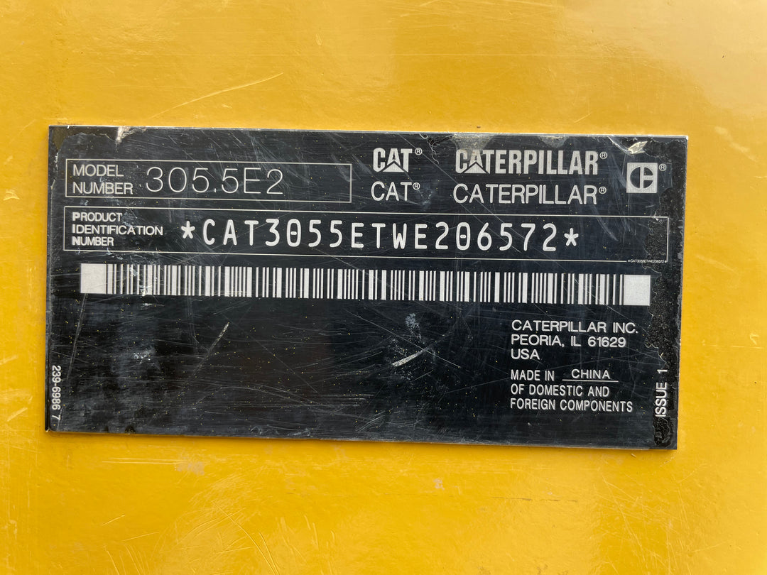 2018 Cat 305.5E2 Mini Ex (Hrs 865) (6572b)