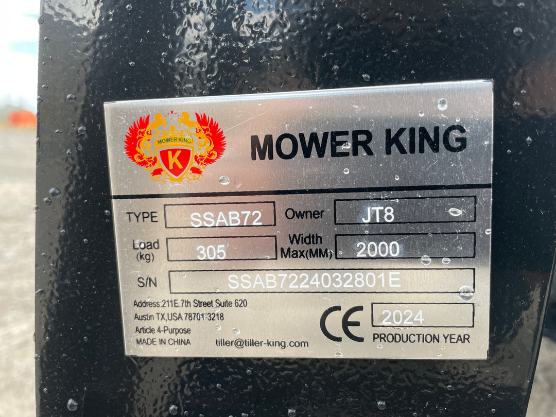 2024 NEW Mower King SSAB72 72 in Skid Steer Broom