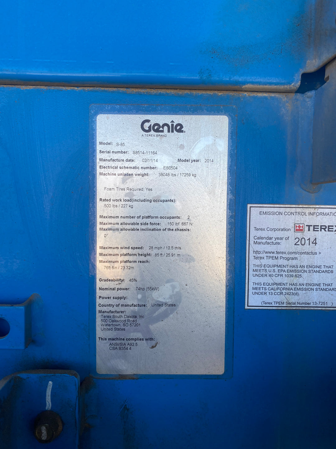 2014 Genie S85X Boomlift/Manlift 85’ Reach For Sale