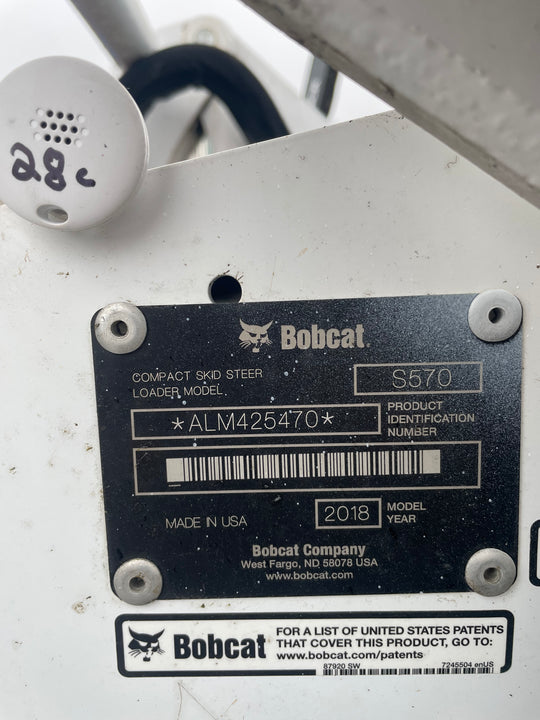 2018 Bobcat -Warranty- S570 Skid Steer -1994 Hrs- (id.5470)