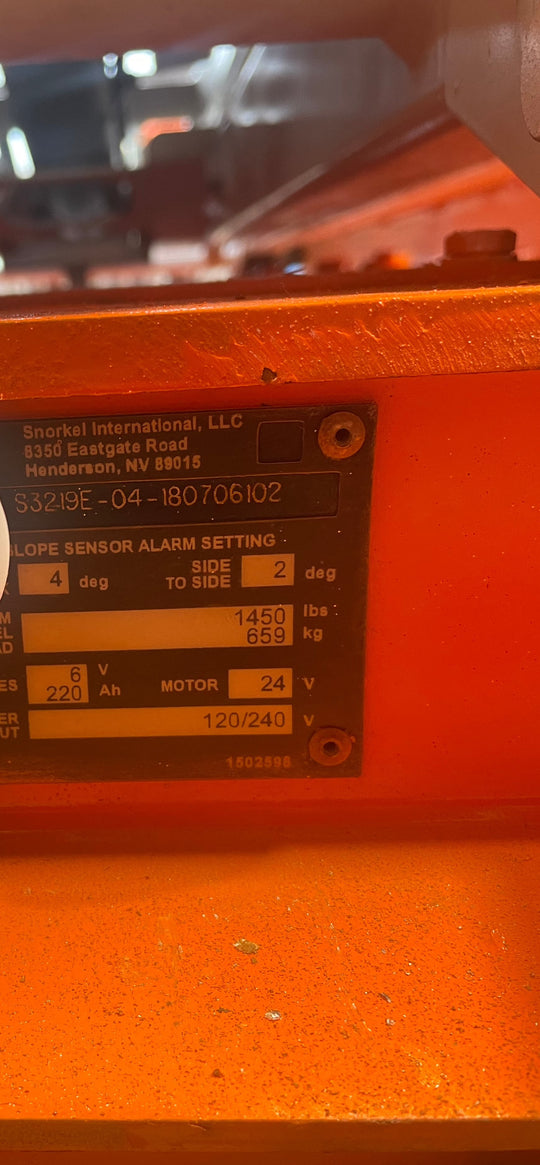 19' 2018 -Warranty- Snorkel S3219E -Hrs.218- Scissorlift (id.6102)