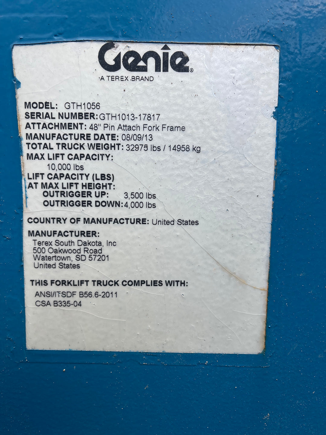 2013 Genie GTH-1056 Forklift Telehandler *1 Yr Warranty* (id.7817)