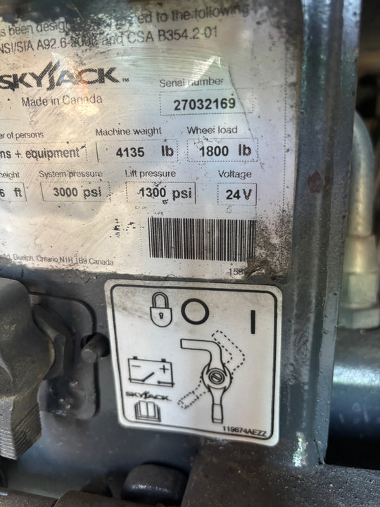 26' 2017 -Warranty- Skyjack SJ 3226 (26') Scissorlift (id.2169a)