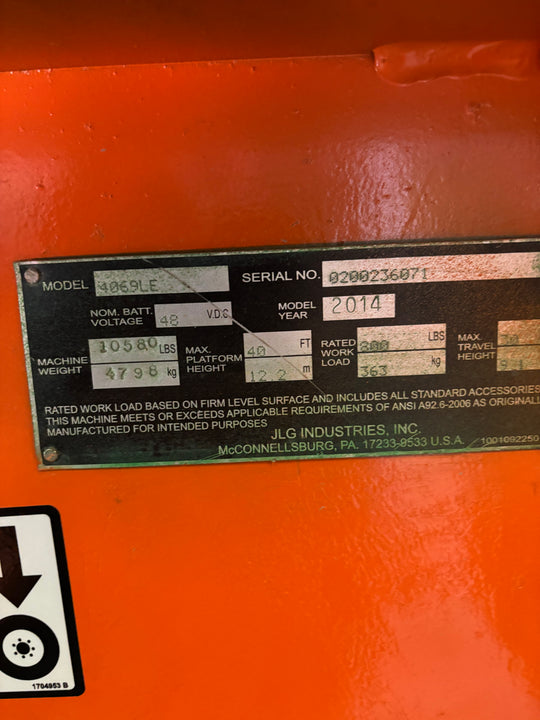 2014 JLG 4069LE (40') -2 yr Warranty- Scissor Lift (id.6071c)
