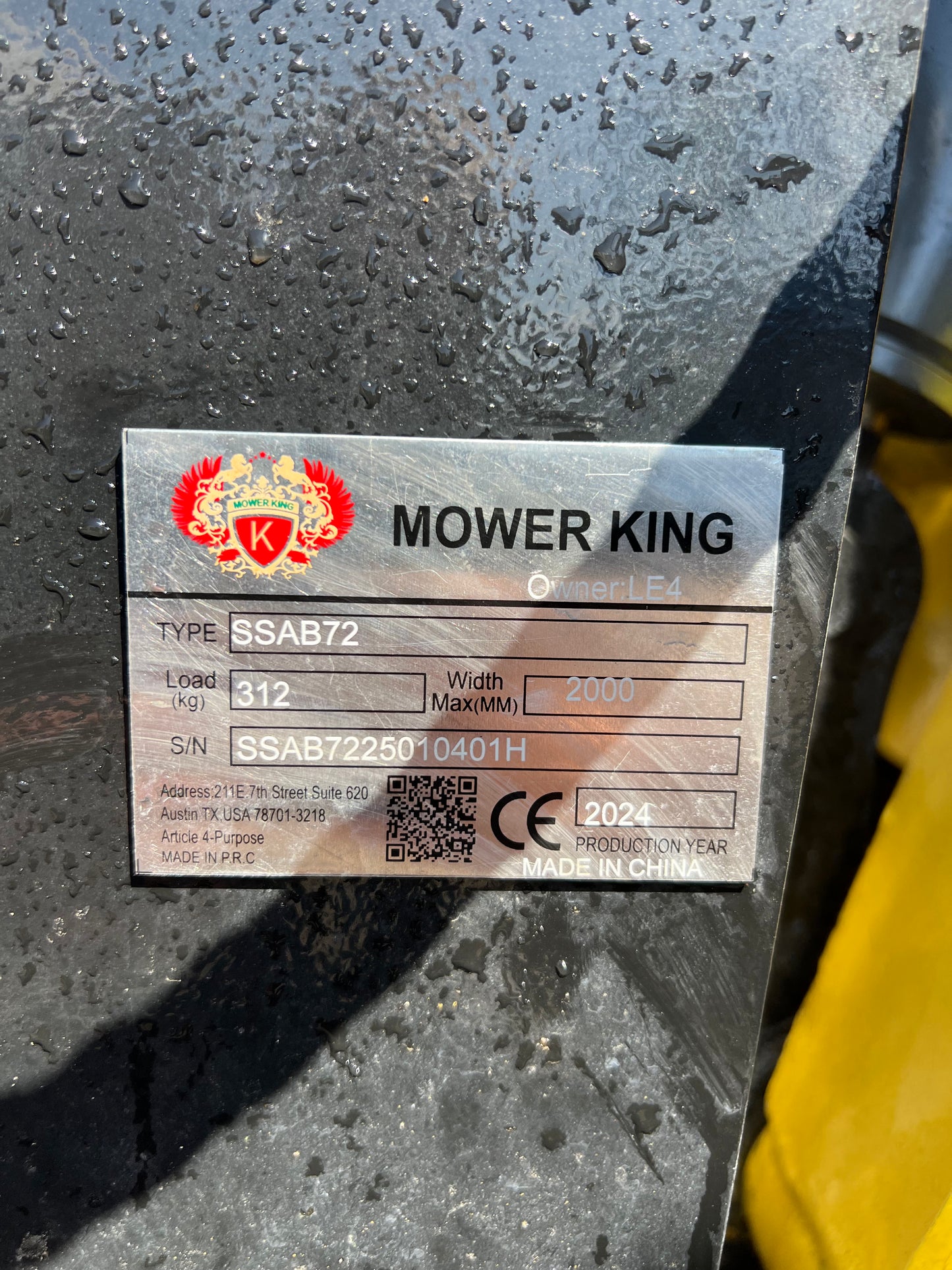 2025 Mower King SSAB72 72 in Skid Steer Sweeper Broom