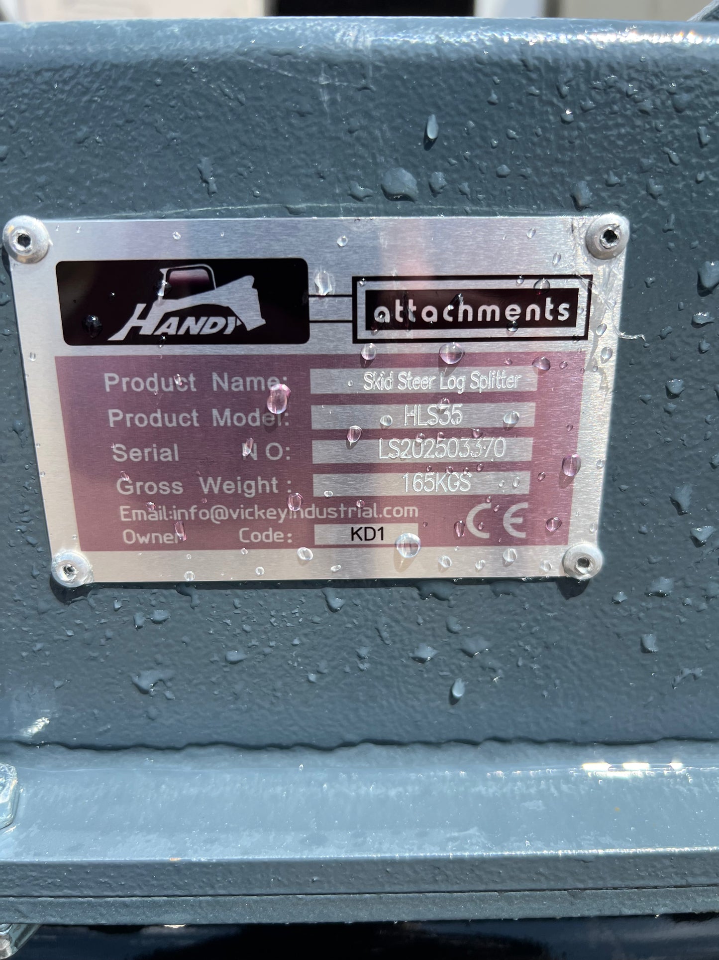 2025 Handy HLS35 Skid Steer Log Splitter