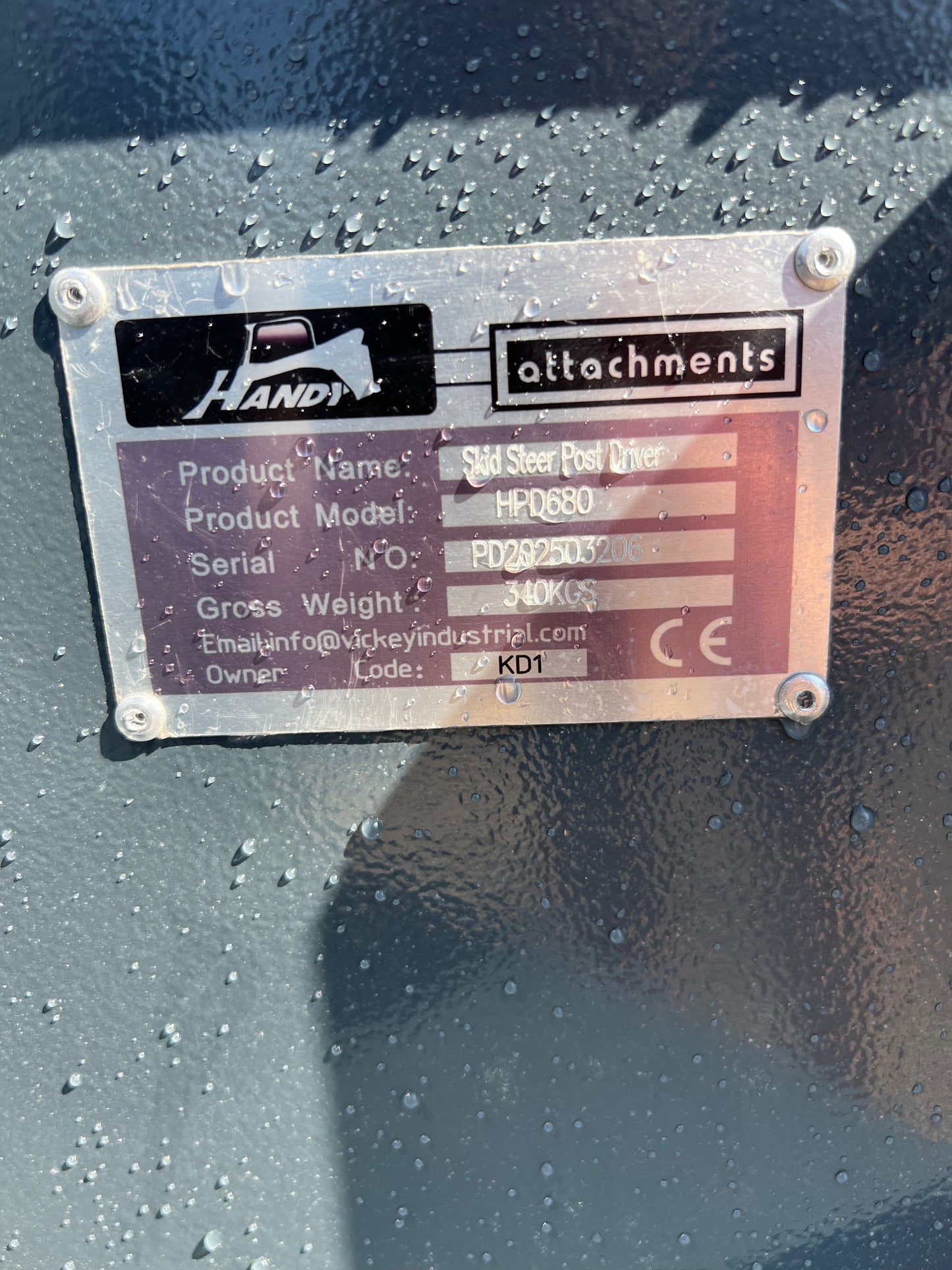 2025 Handy HPD680 Skid Steer Post Driver