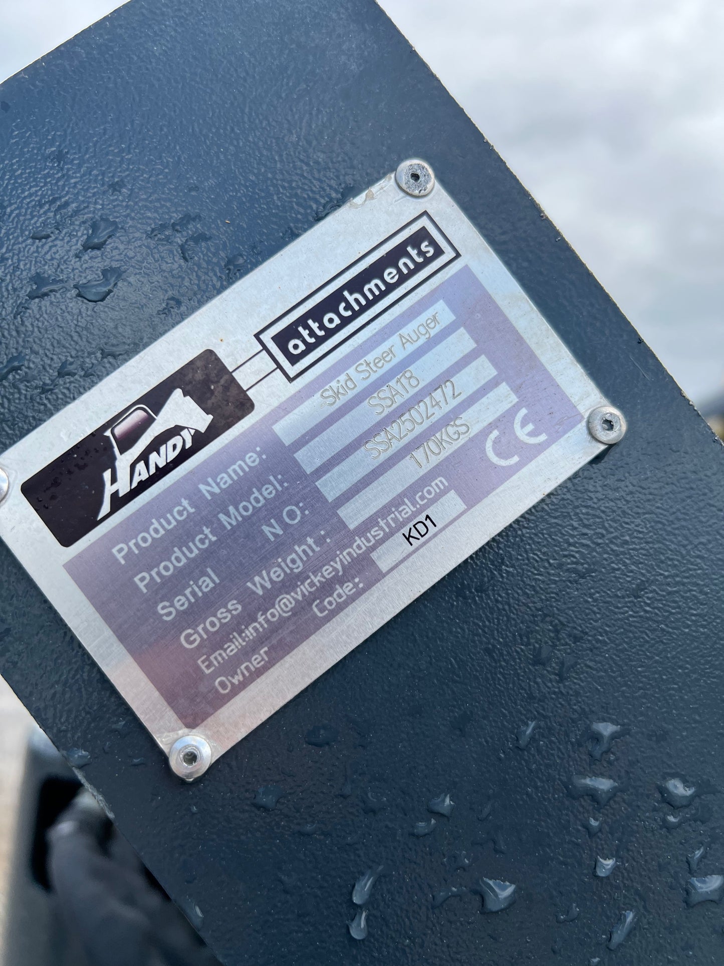 2025 Handy SSA18 Skid Steer Auger (id.2472)