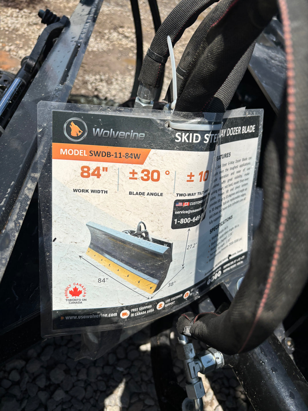 2025 New Wolverine SWDB-11-84W 84 in PAT Skid Steer Dozer Blade