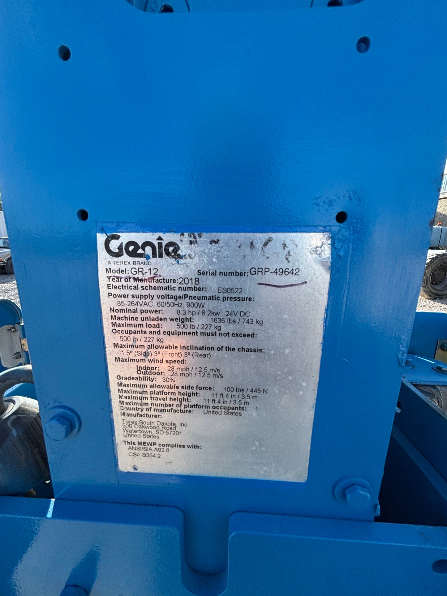 2018 Genie GR-12 12' -Warranty- Scissorlift (id.9642e)
