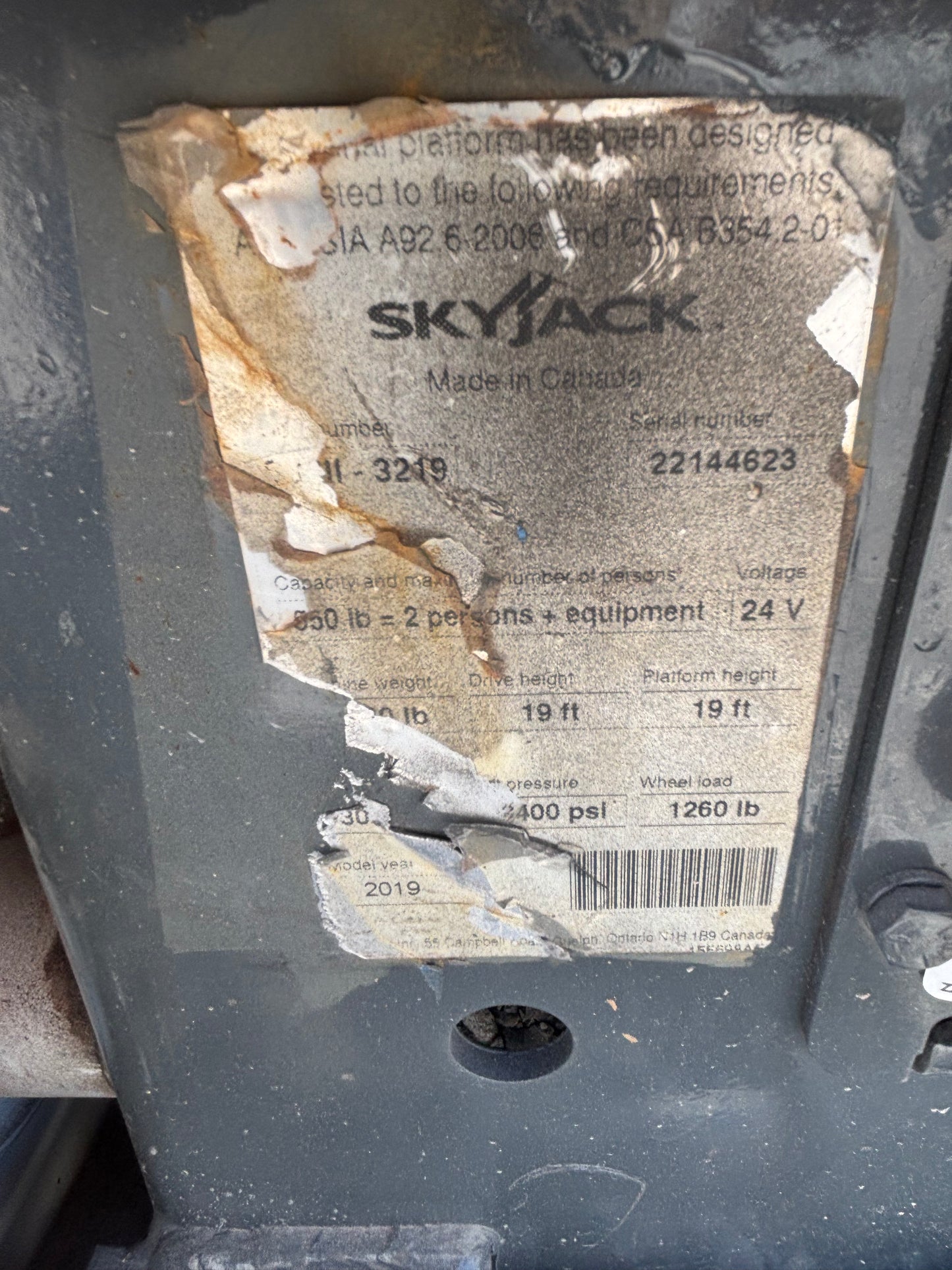 2020 Skyjack SJ 3219 19' -2 yr Warranty- Scissorlift (id2946b)
