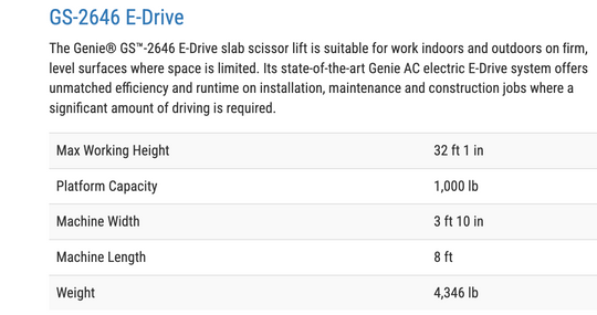 2024 New Genie GG-2632 26' Scissorlifts