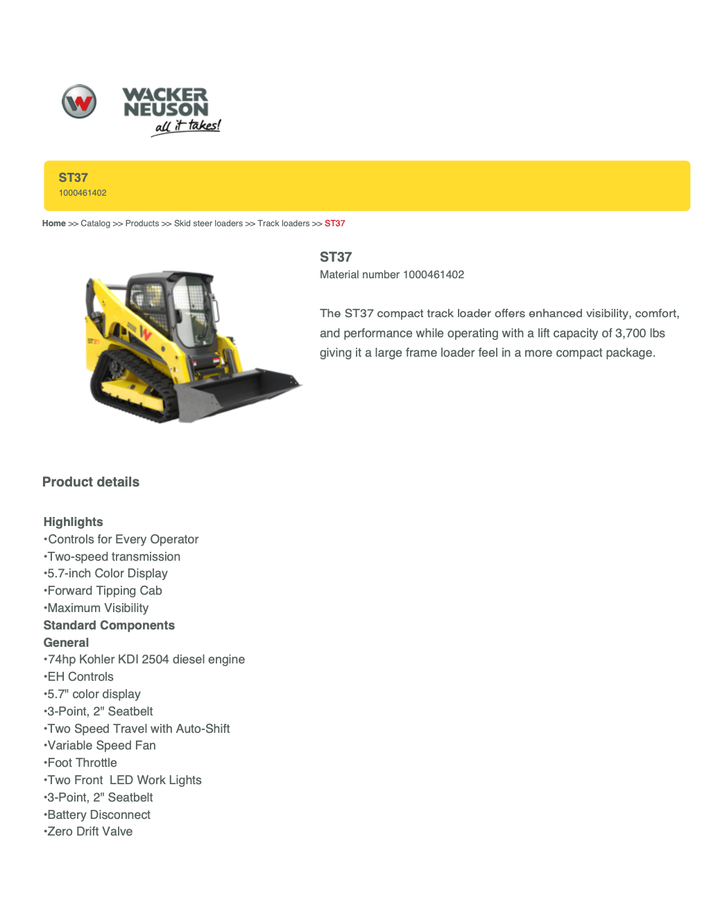 2025 New! Wacker Neuson ST37 Track Loader Skid Steer