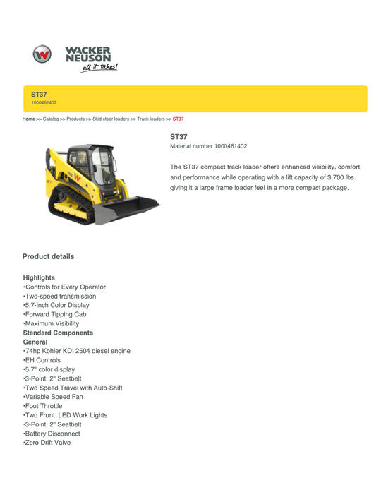 2025 New! Wacker Neuson ST37 Track Loader Skid Steer