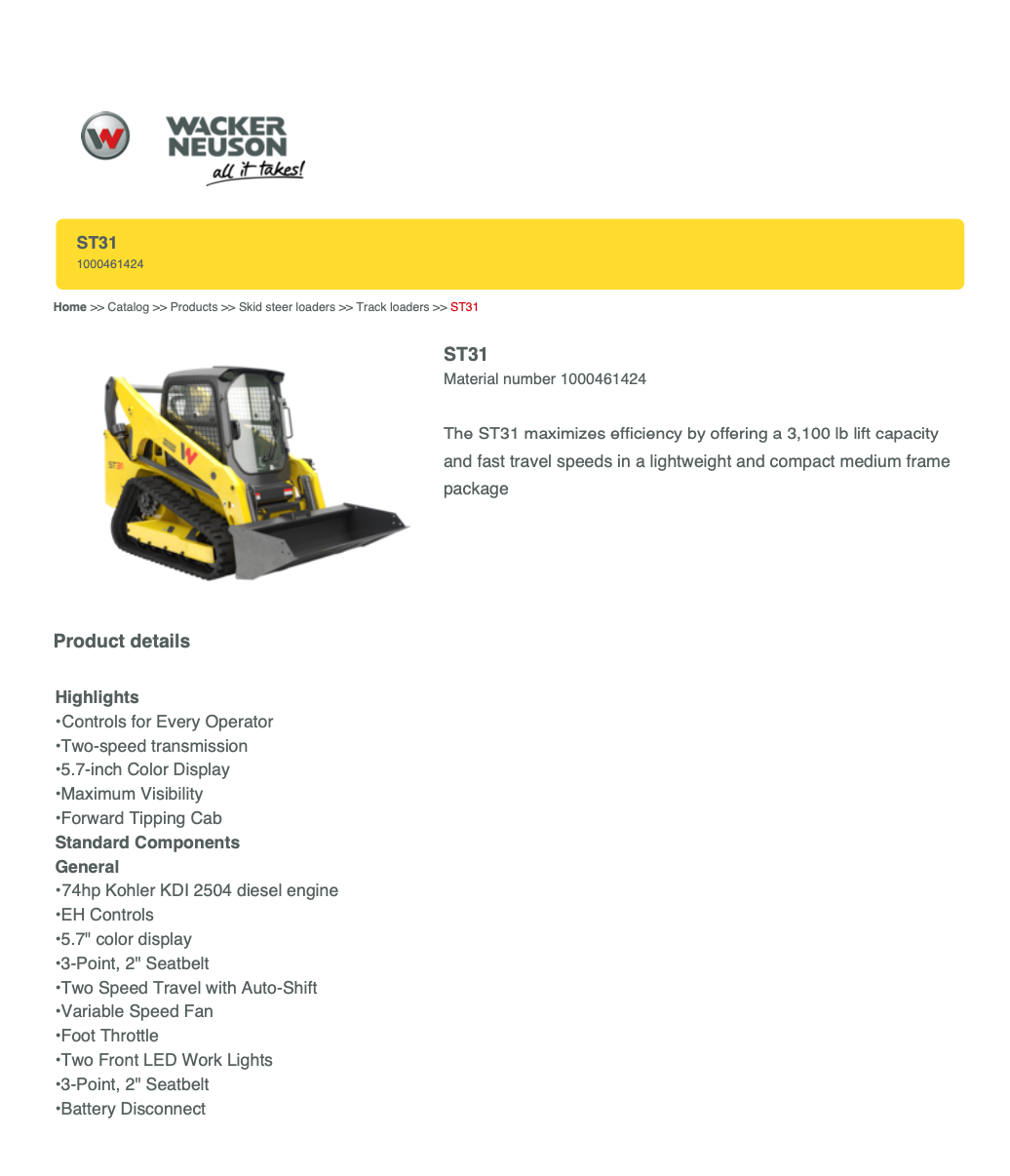 2025 New! Wacker Neuson ST31 Track Loader Skid Steer