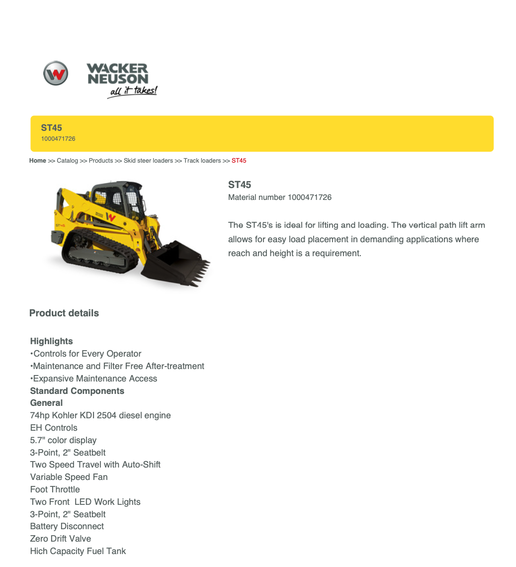 2025 New! Wacker Neuson ST45 Track Loader Skid Steer