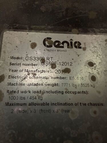 2017 Genie GS-3369 RT (33') -Warranty- Scissorlift Dual Fuel 4x4 (id.2114)