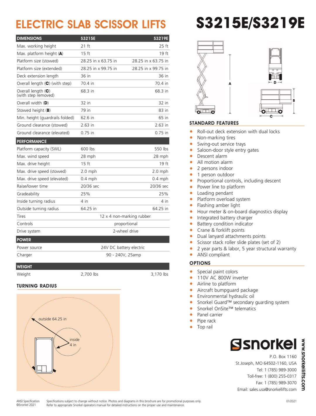 2023 New! Snorkel S3219E Scissorlifts For Sale