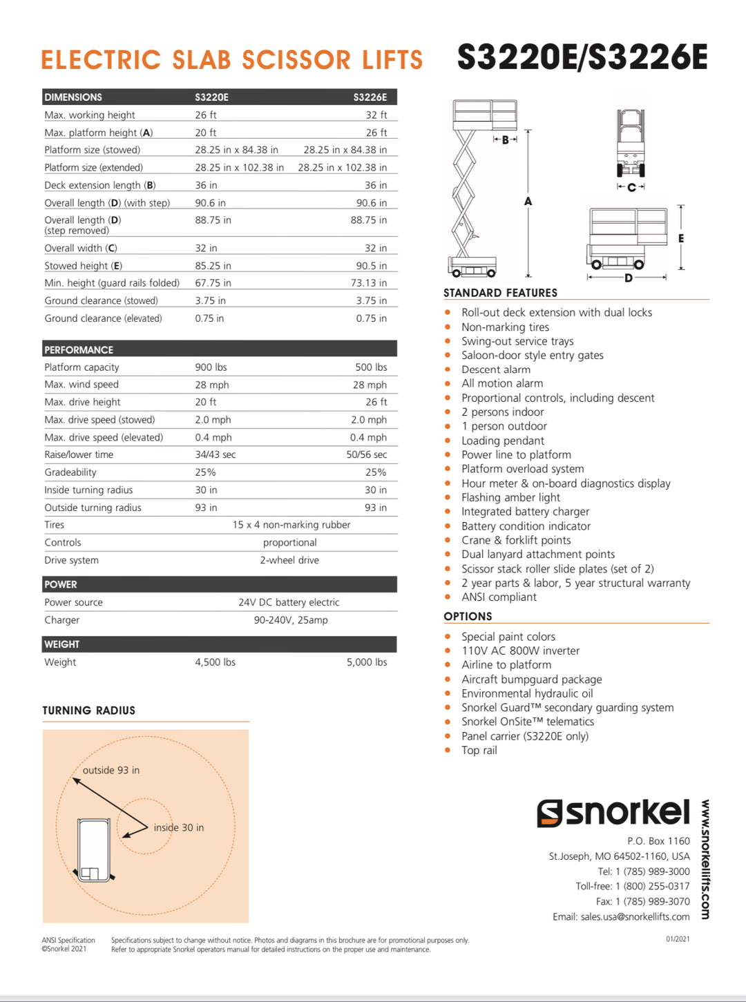 2023 New! Snorkel S3226E Scissorlifts For Sale (In Stock!)